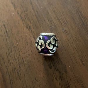 Pandora Sterling Silver Purple Zen Charm Retired Enamel Bead - 790491EN13
